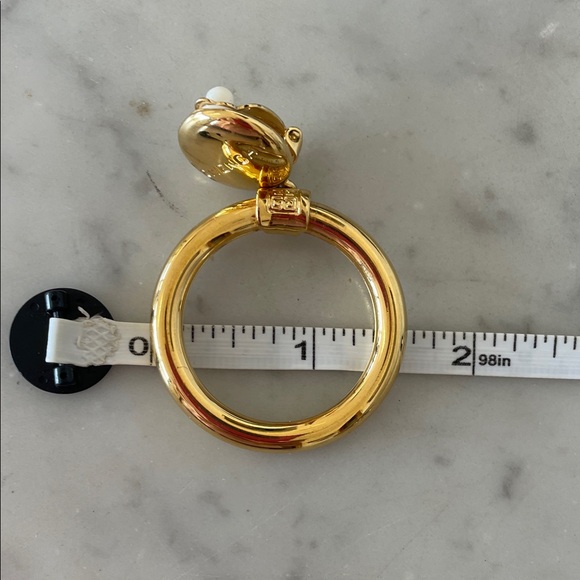 GIVENCHY Gold Door Knocker Clip On Vintage Earrings